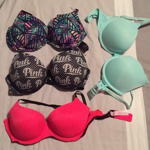34c VS Pink bras